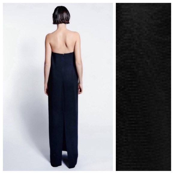 NWT. Zara Limited Edition Black Viscose Blend Long Maxi Strapless Dress. Size M - Picture 4 of 12
